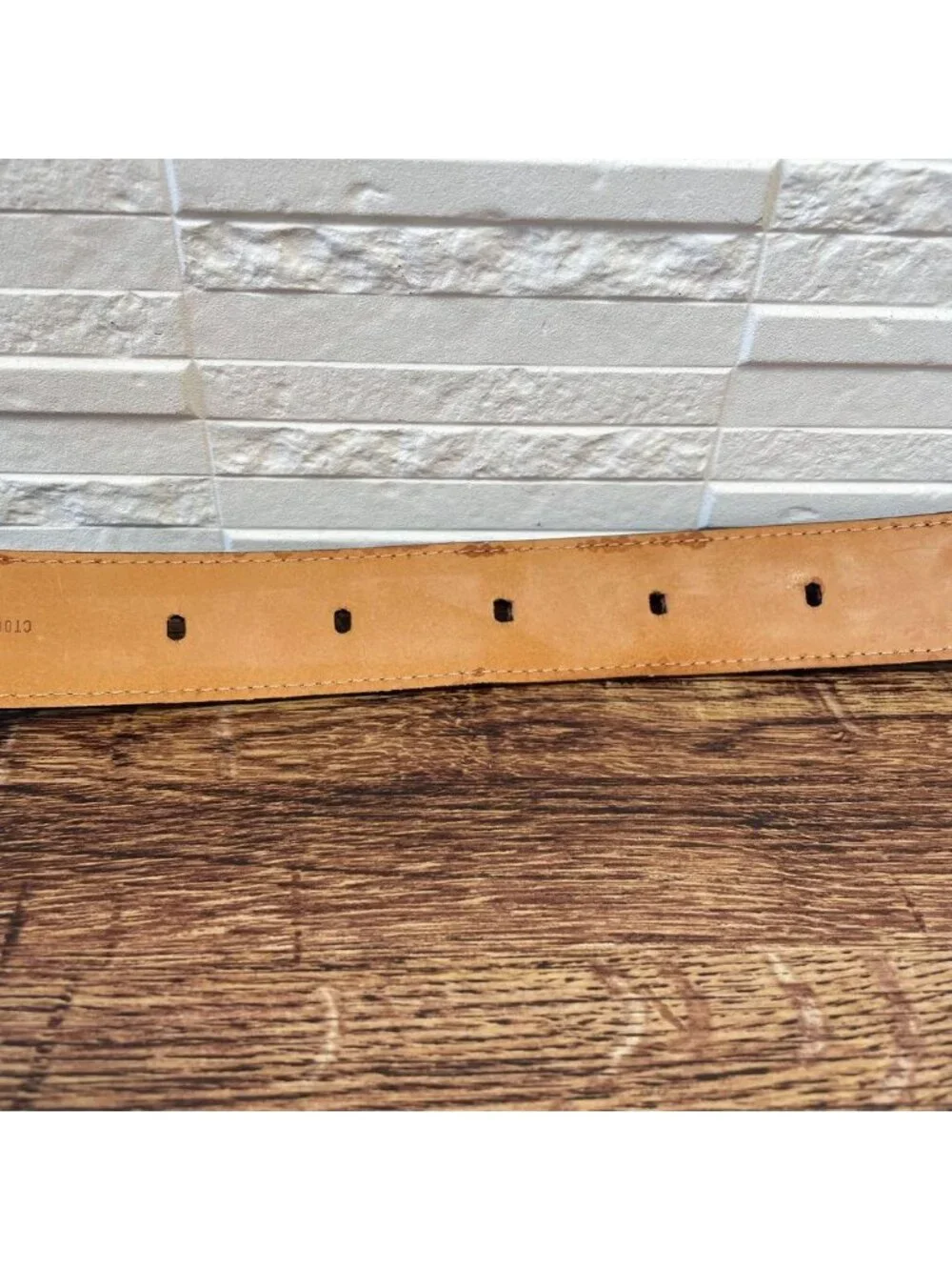 Louis Vuitton Monogram Leather Ceinture Belt Silver Brown